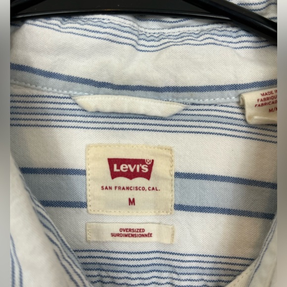 Levi’s Oversized Striped Button Down Shirt Sz M - Picture 4 of 7